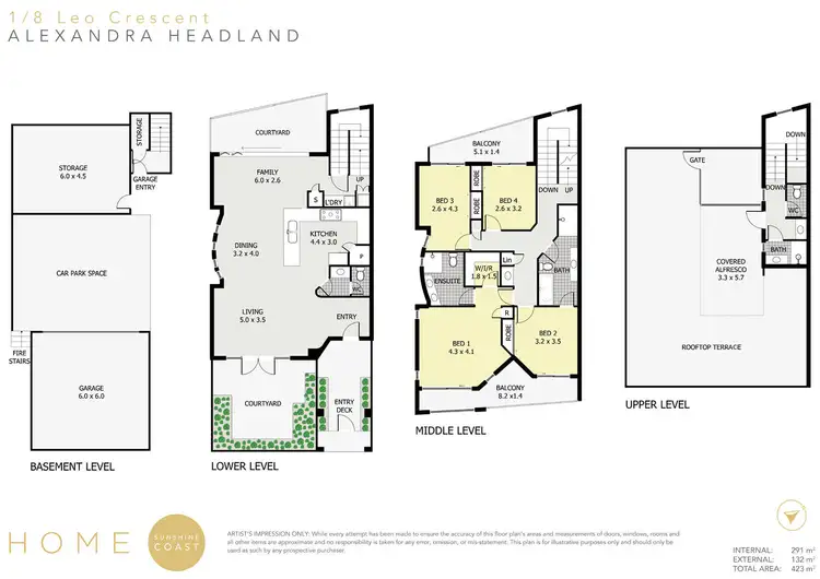 Floorplan of Homely townhouse listing, 1/8 Leo Crescent, Alexandra Headland QLD 4572