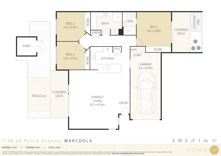 Floorplan of Homely unit listing, 1/38-40 Petrie Avenue, Marcoola QLD 4564