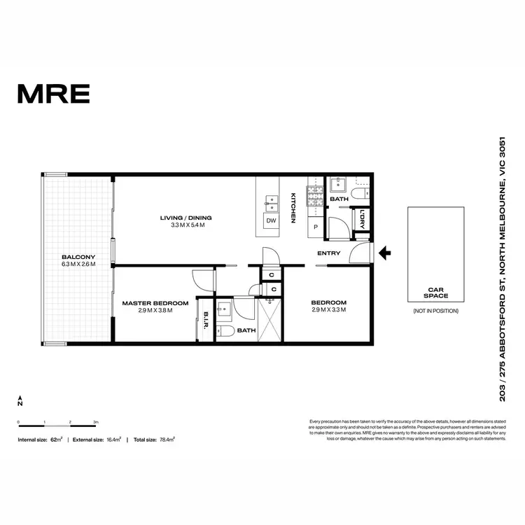 Floorplan of Homely apartment listing, 203/275 Abbotsford Street, North Melbourne VIC 3051