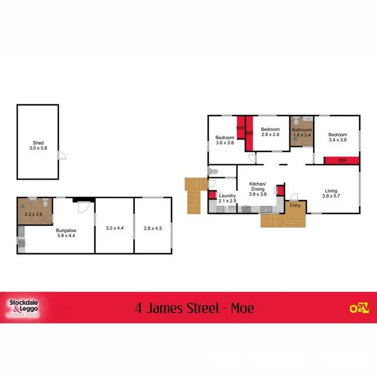 Floorplan of Homely house listing, 4 James Street, Moe VIC 3825