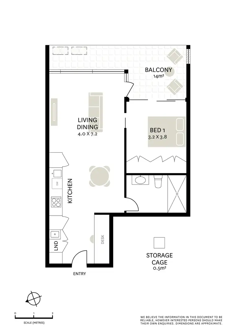 Floorplan of Homely apartment listing, 203/832 Elizabeth Street, Waterloo NSW 2017