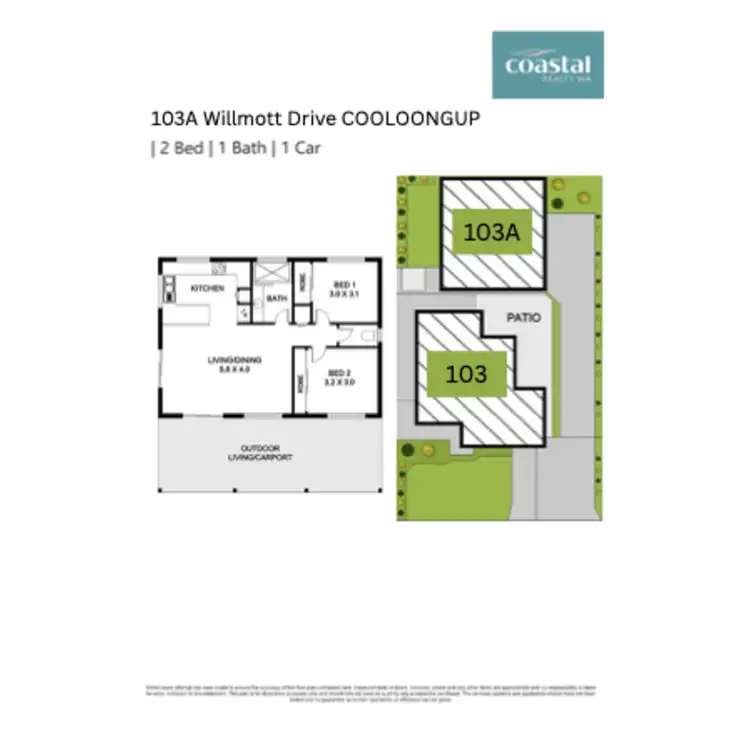 Floorplan of Homely semi-detached listing, 103a Willmott Drive, Cooloongup WA 6168
