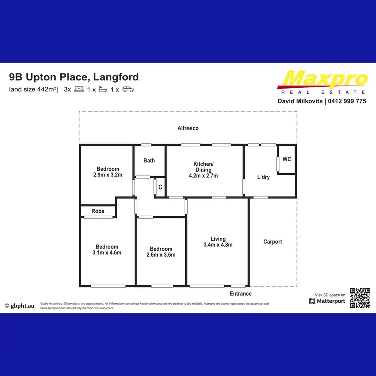 Floorplan of Homely semi-detached listing, 9B Upton Place, Langford WA 6147