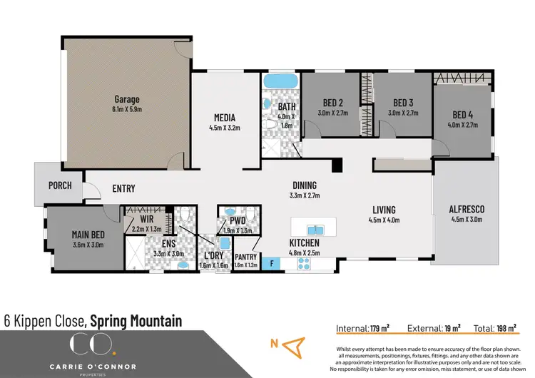 Floorplan of Homely house listing, 6 Kippen Close, Spring Mountain QLD 4300