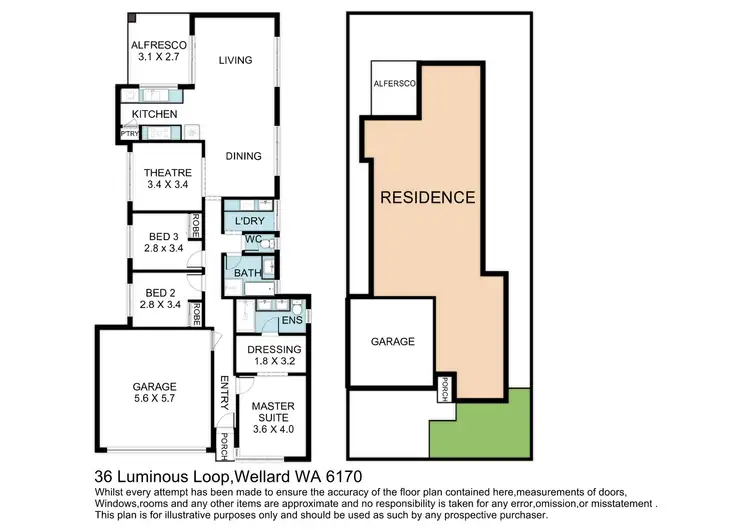 Floorplan of Homely house listing, 36 Luminous Loop, Wellard WA 6170