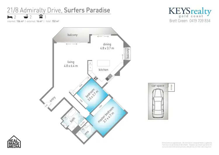 Floorplan of Homely apartment listing, 21/8 Admiralty Drive, Paradise Waters QLD 4217