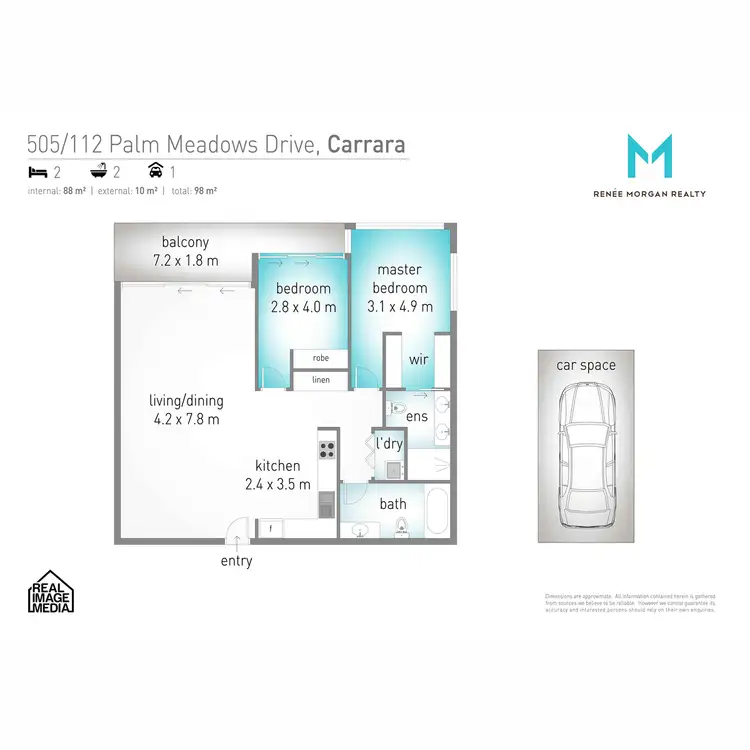 Floorplan of Homely apartment listing, 505/112 Palm Meadows Drive, Carrara QLD 4211