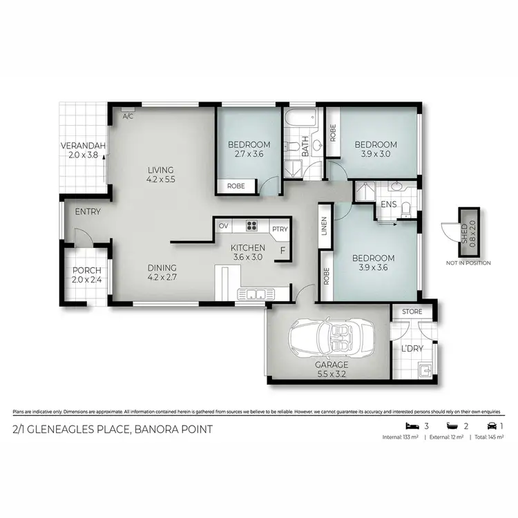 Floorplan of Homely semi-detached listing, 2/1 Gleneagles Place, Banora Point NSW 2486