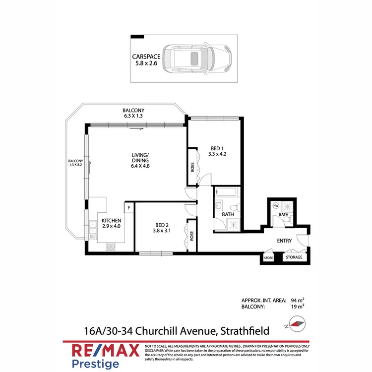 Floorplan of Homely apartment listing, 16A/30-34 Churchill Avenue, Strathfield NSW 2135