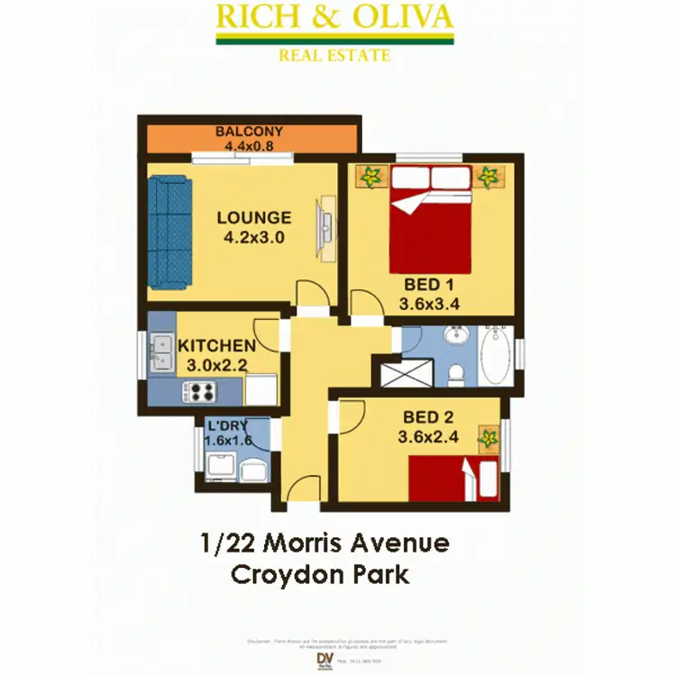 Floorplan of Homely apartment listing, 1/22 Morris Avenue, Croydon Park NSW 2133