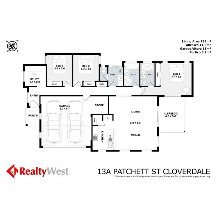 Floorplan of Homely house listing, 13A Patchett Street, Cloverdale WA 6105