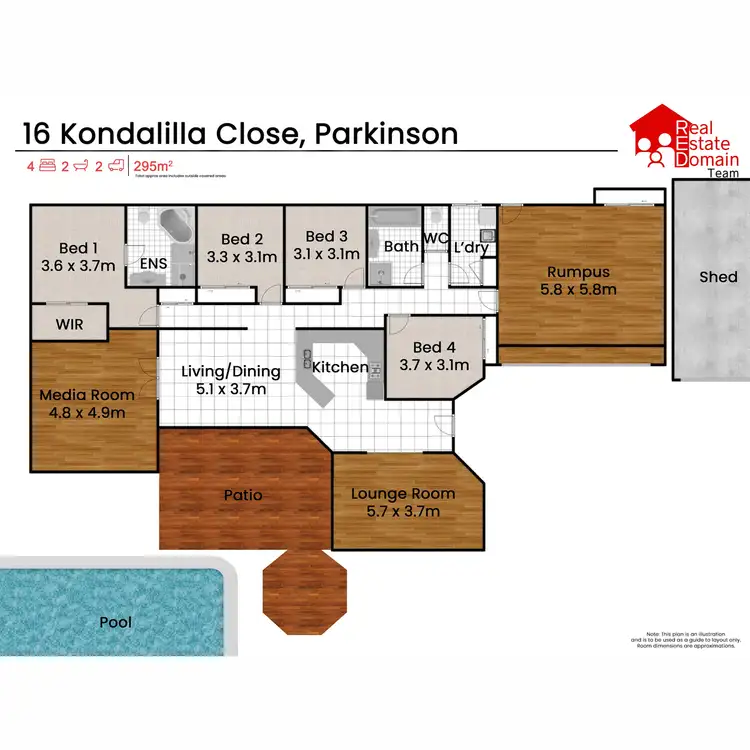 Floorplan of Homely house listing, 16 Kondalilla Close, Parkinson QLD 4115