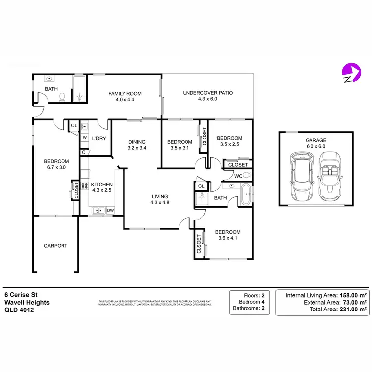Floorplan of Homely house listing, 6 Cerise Street, Wavell Heights QLD 4012