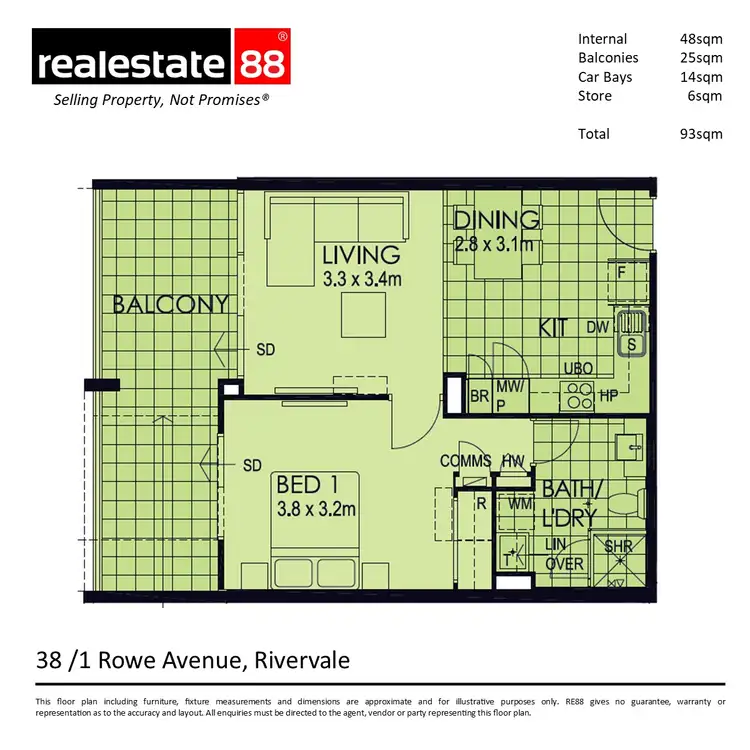 Floorplan of Homely apartment listing, 38/1 Rowe Avenue, Rivervale WA 6103