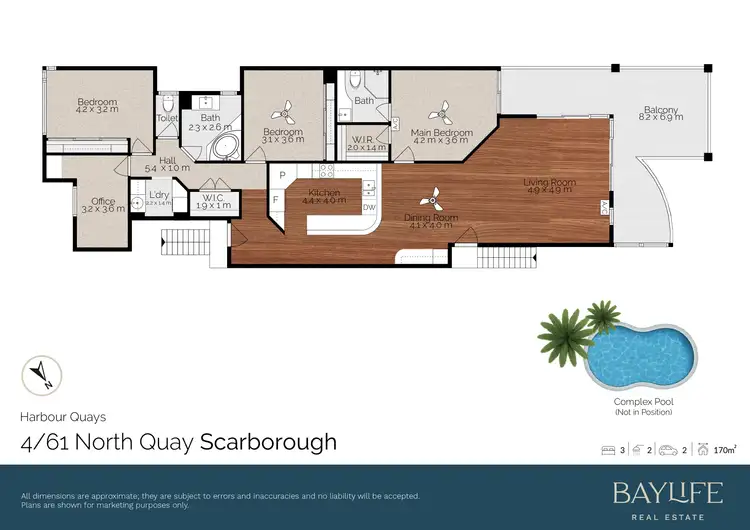 Floorplan of Homely unit listing, 4/61 North Quay, Scarborough QLD 4020