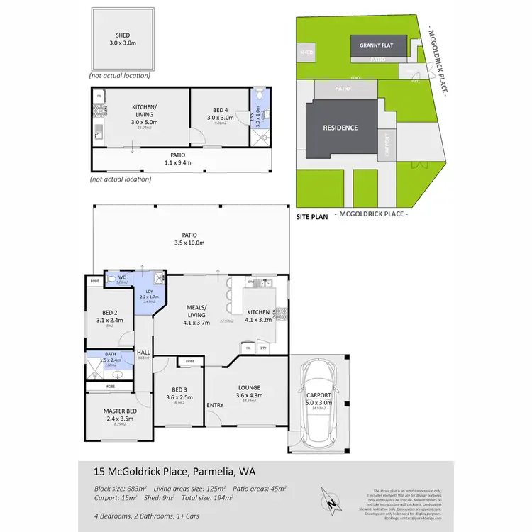 Floorplan of Homely house listing, a/15 McGoldrick Place, Parmelia WA 6167