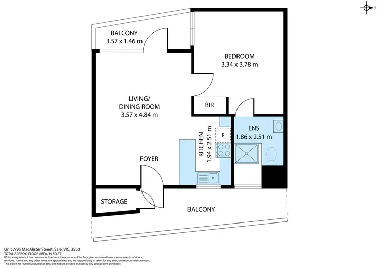 Floorplan of Homely unit listing, 7/95 Macalister Street, Sale VIC 3850