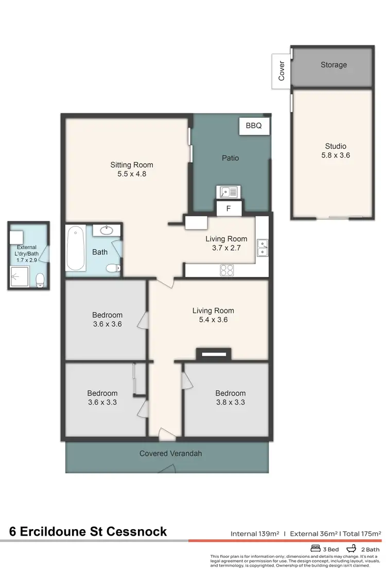 Floorplan of Homely house listing, 6 Ercildoune Street, Cessnock NSW 2325
