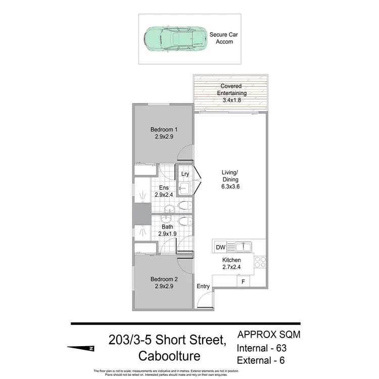 Floorplan of Homely unit listing, 203/3-5 Short Street, Caboolture QLD 4510