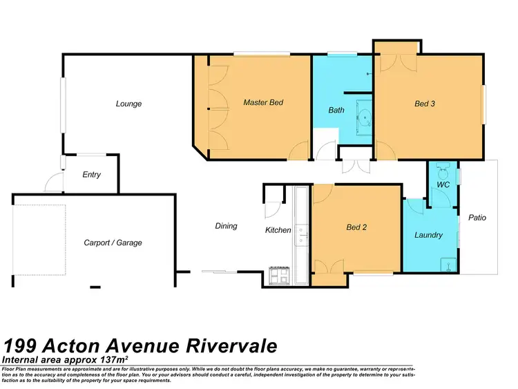 Floorplan of Homely house listing, 199 Acton Avenue, Rivervale WA 6103