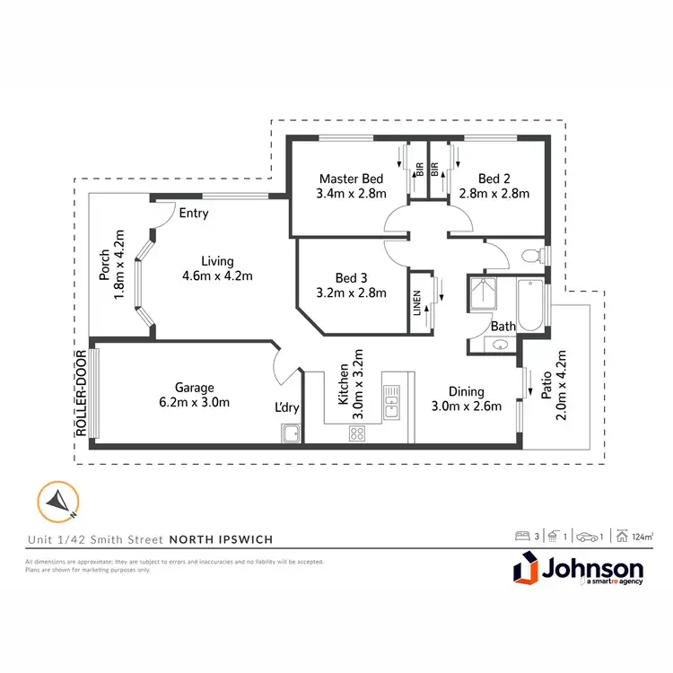 Floorplan of Homely townhouse listing, 1/42 Smith Street, North Ipswich QLD 4305