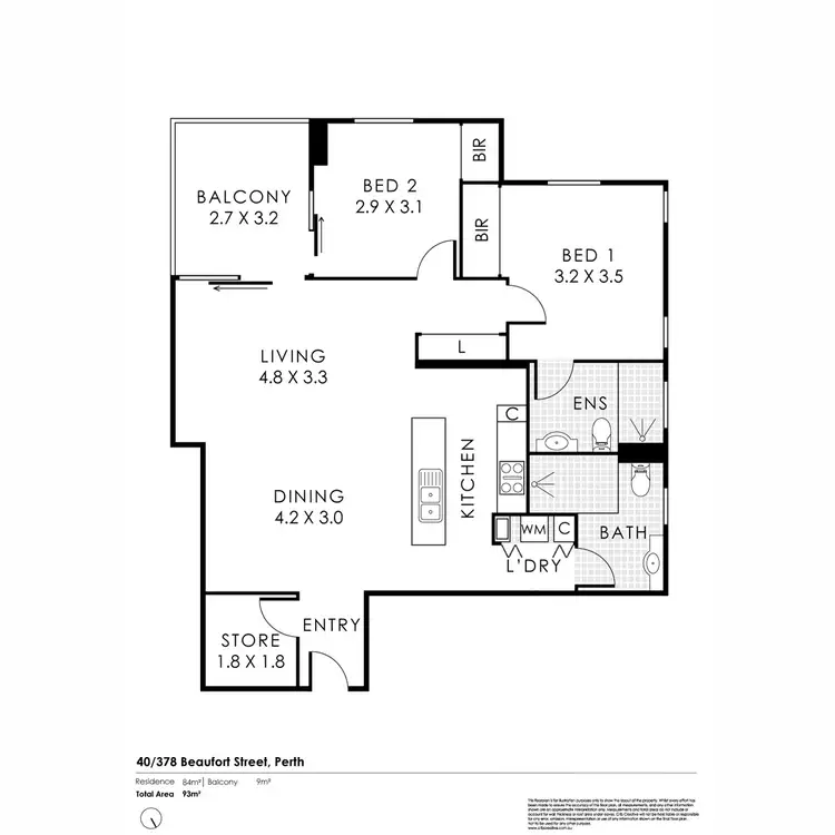 Floorplan of Homely apartment listing, 40/378 Beaufort Street, Perth WA 6000