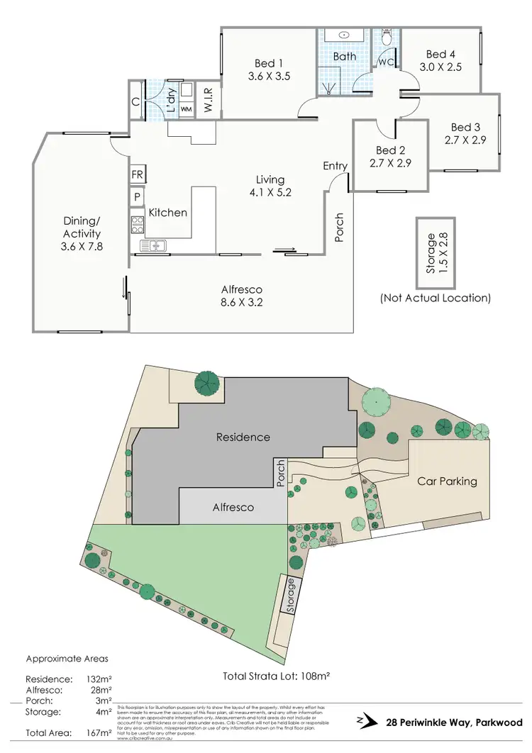 Floorplan of Homely house listing, 28 Periwinkle Way, Parkwood WA 6147