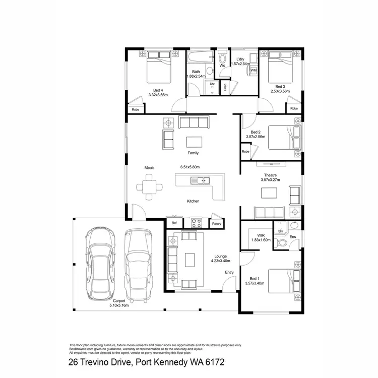 Floorplan of Homely house listing, 26 Trevino Drive, Port Kennedy WA 6172