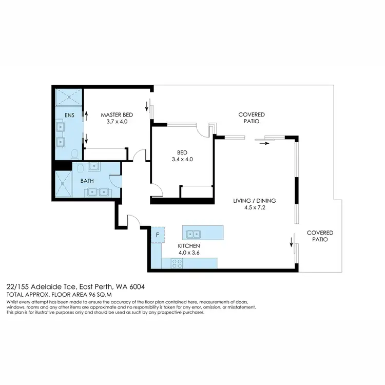 Floorplan of Homely apartment listing, 22/155 Adelaide Tce, East Perth WA 6004