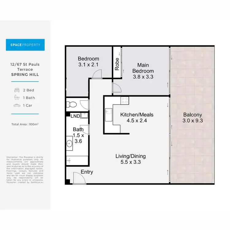 Floorplan of Homely apartment listing, 12/67 St Pauls Terrace, Spring Hill QLD 4000