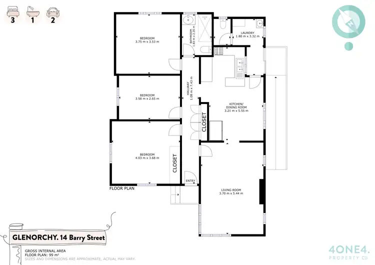 Floorplan of Homely house listing, 14 Barry Street, Glenorchy TAS 7010