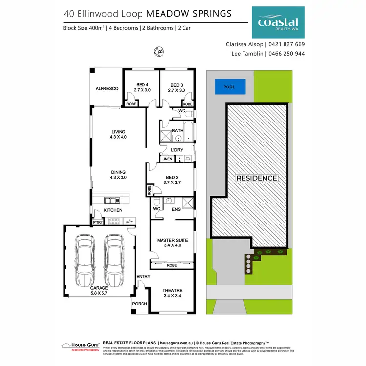 Floorplan of Homely house listing, 40 Ellinwood Loop, Meadow Springs WA 6210