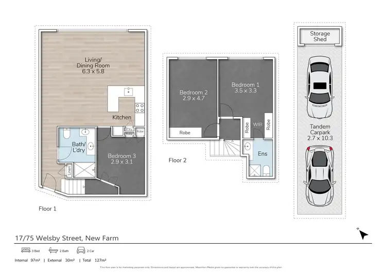 Floorplan of Homely apartment listing, 17/75 Welsby Street, New Farm QLD 4005