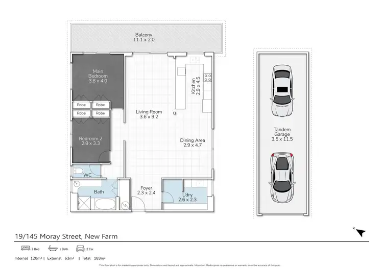 Floorplan of Homely apartment listing, 19/145 Moray Street, New Farm QLD 4005