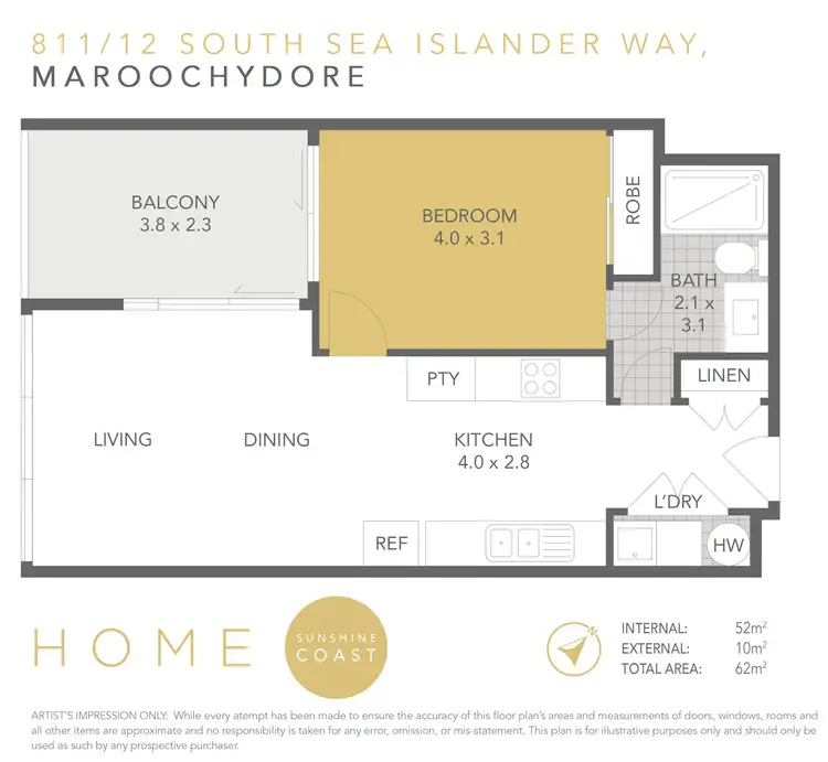Floorplan of Homely unit listing, 811/12 South Sea Islander Way, Maroochydore QLD 4558
