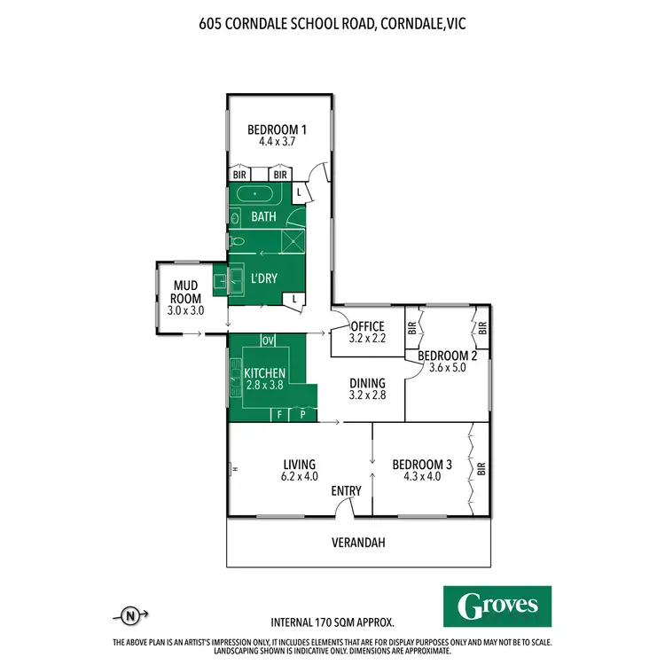 Floorplan of Homely rural property listing, 605 Corndale School Road, Corndale VIC 3311