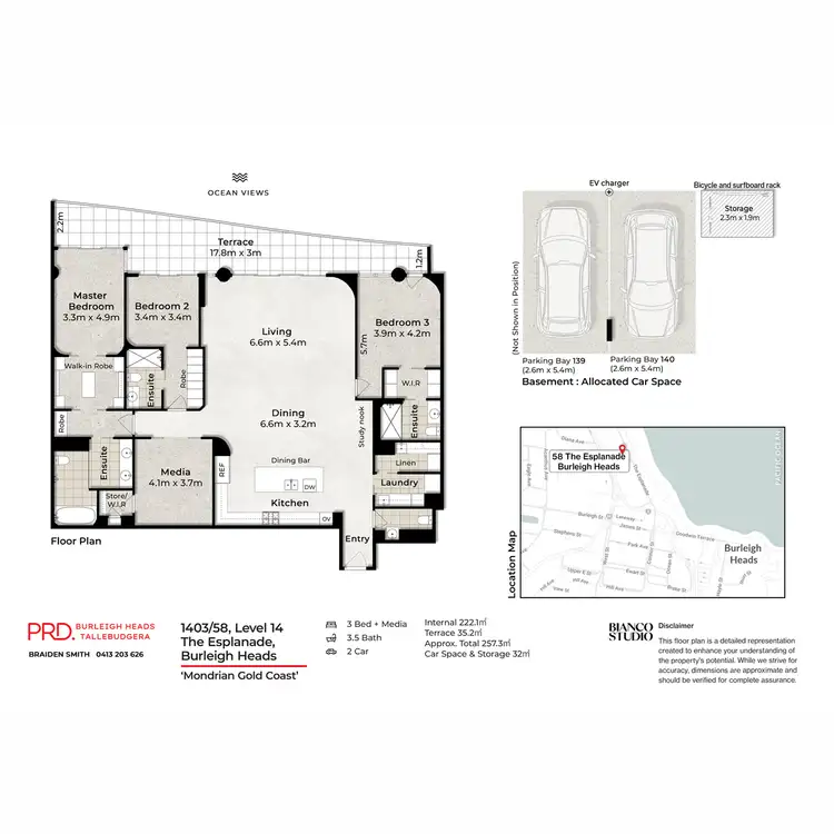 Floorplan of Homely unit listing, 1403/58 The Esplanade, Burleigh Heads QLD 4220