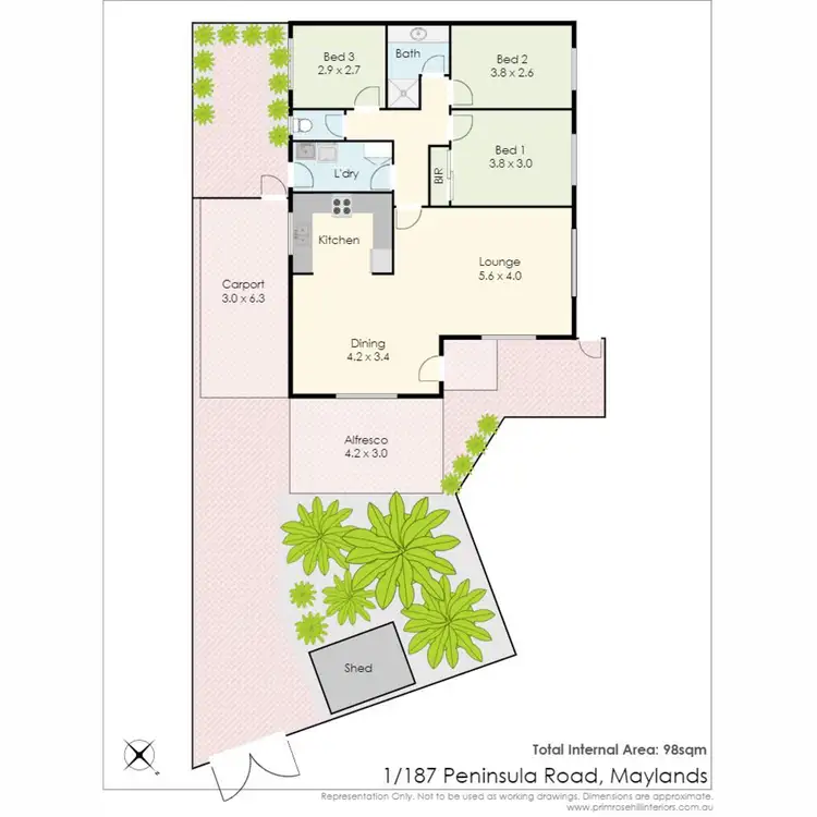 Floorplan of Homely villa listing, 1/187 Peninsula Road, Maylands WA 6051
