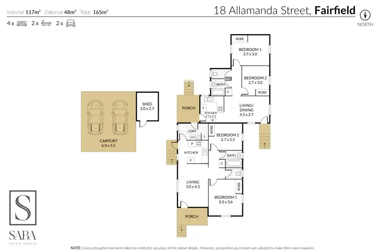 Floorplan of Homely house listing, 18 Allamanda Street, Fairfield QLD 4103