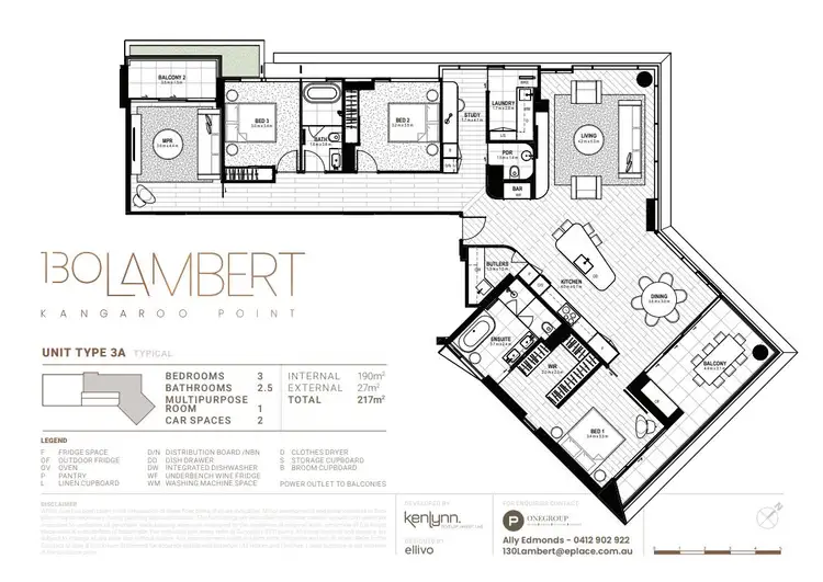 Floorplan of Homely apartment listing, 1402/130 Lambert Street, Kangaroo Point QLD 4169