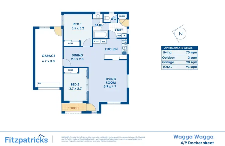 Floorplan of Homely unit listing, 4/9 Docker Street, Wagga Wagga NSW 2650