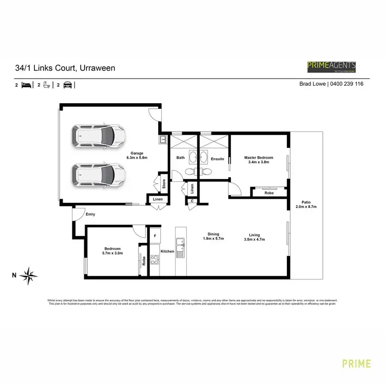Floorplan of Homely villa listing, 34/1 Links Court, Urraween QLD 4655