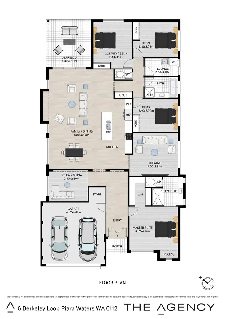 Floorplan of Homely house listing, 6 Berkeley Loop, Piara Waters WA 6112