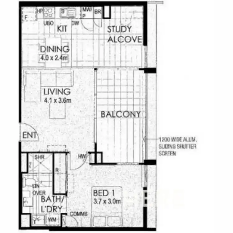 Floorplan of Homely apartment listing, 417/26 Hood Street, Subiaco WA 6008