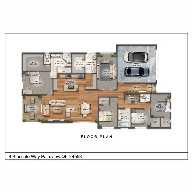Floorplan of Homely house listing, 8 Staccato Way, Palmview QLD 4553