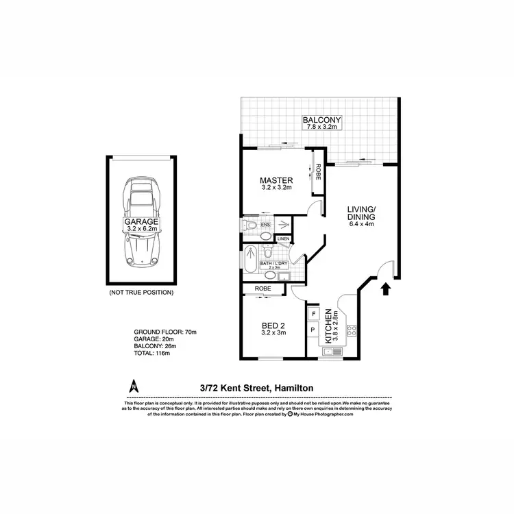 Floorplan of Homely unit listing, 3/72 Kent Street, Hamilton QLD 4007