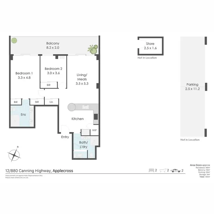 Floorplan of Homely apartment listing, 12/880 Canning Highway, Applecross WA 6153