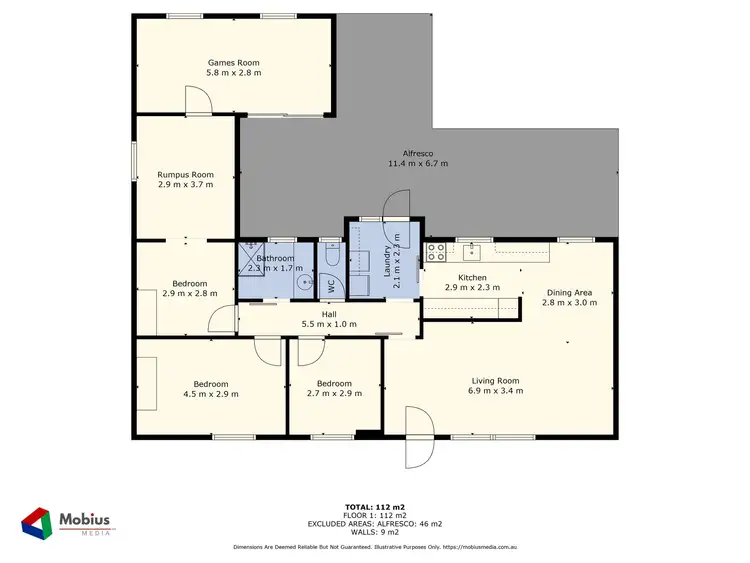 Floorplan of Homely house listing, 287 Robinson Avenue, Cloverdale WA 6105