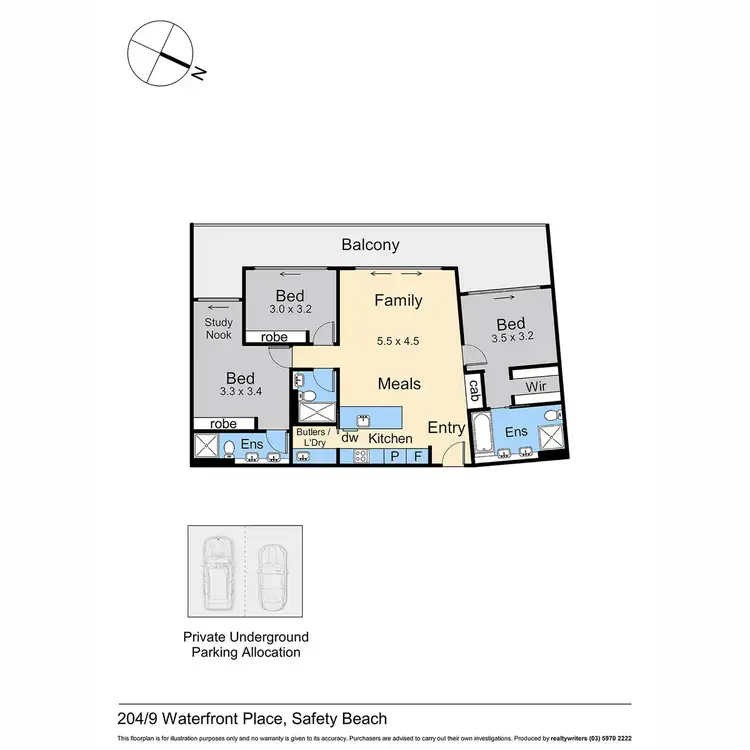 Floorplan of Homely apartment listing, 204/9 Waterfront Place, Safety Beach VIC 3936