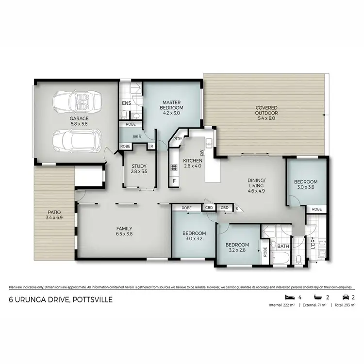 Floorplan of Homely house listing, 6 Urunga Drive, Pottsville NSW 2489
